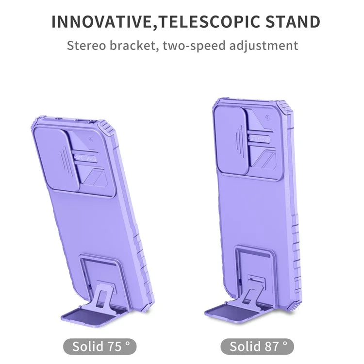 For Xiaomi Redmi Note 11S 4G, Slide Camera Protection Adjustable Kickstand PC + TPU Back Cover Anti-wear Phone Case
