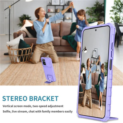 For Xiaomi Redmi Note 11S 4G, Slide Camera Protection Adjustable Kickstand PC + TPU Back Cover Anti-wear Phone Case