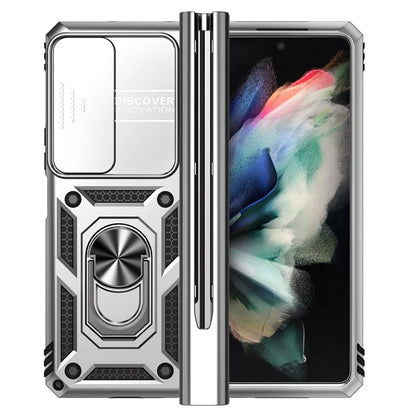 For Samsung Galaxy Z Fold4 5G Case PC+TPU Shockproof Phone Case with Ring Kickstand