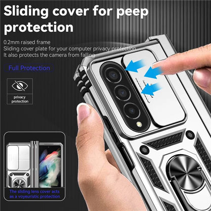 For Samsung Galaxy Z Fold4 5G Case PC+TPU Shockproof Phone Case with Ring Kickstand