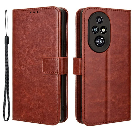 For Honor 200 Pro 5G Case Crazy Horse Texture Leather Phone Cover 3 Card Slots