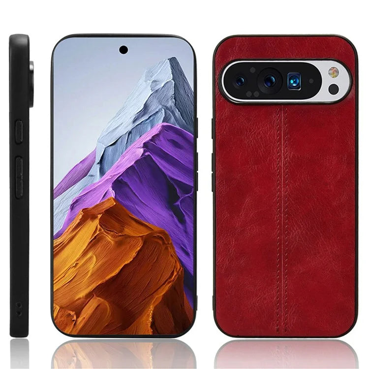 For Google Pixel 9 Pro XL Case Leather+TPU+PC Phone Cover Stitching Line