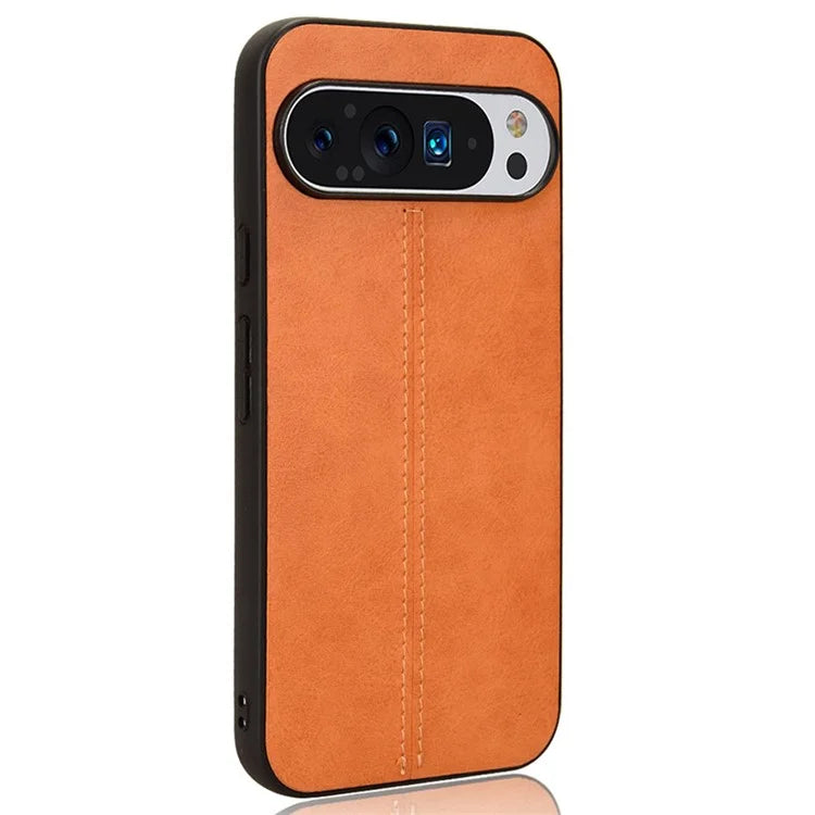 For Google Pixel 9 Pro XL Case Leather+TPU+PC Phone Cover Stitching Line