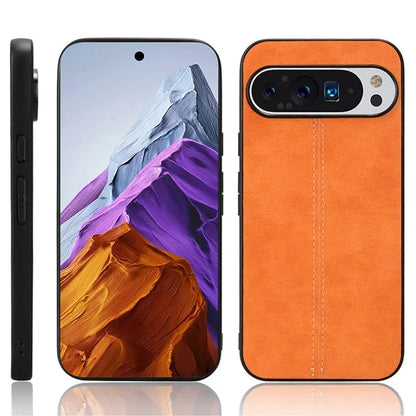 For Google Pixel 9 Pro XL Case Leather+TPU+PC Phone Cover Stitching Line