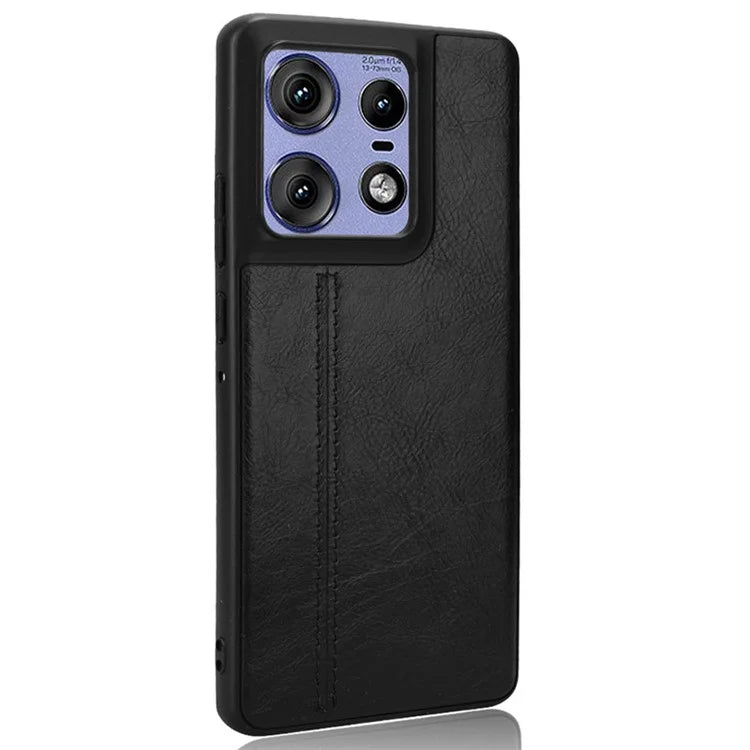 For Motorola Edge 50 Pro 5G Case Cowhide Texture Leather+TPU+PC Phone Cover