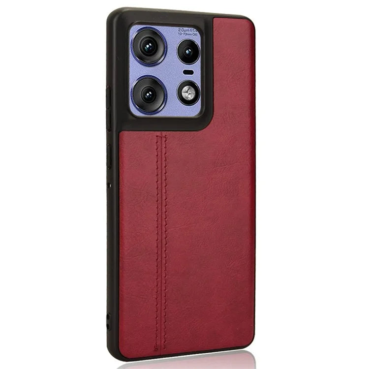 For Motorola Edge 50 Pro 5G Case Cowhide Texture Leather+TPU+PC Phone Cover