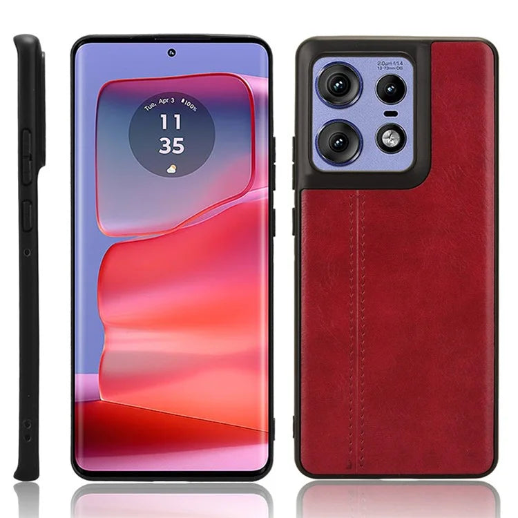 For Motorola Edge 50 Pro 5G Case Cowhide Texture Leather+TPU+PC Phone Cover