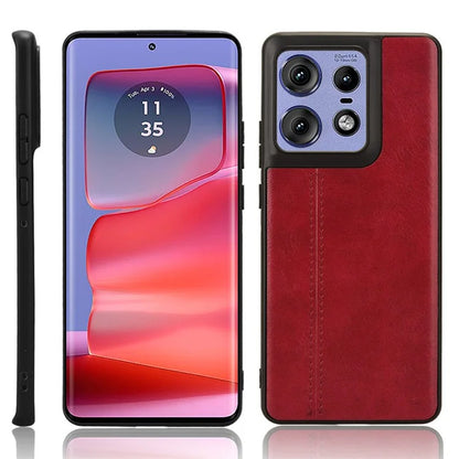 For Motorola Edge 50 Pro 5G Case Cowhide Texture Leather+TPU+PC Phone Cover