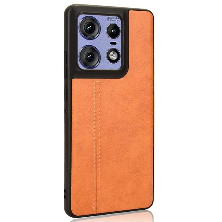 For Motorola Edge 50 Pro 5G Case Cowhide Texture Leather+TPU+PC Phone Cover