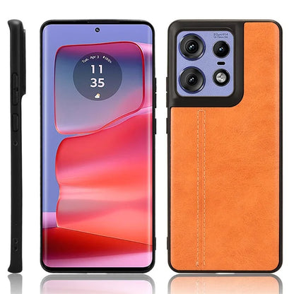 For Motorola Edge 50 Pro 5G Case Cowhide Texture Leather+TPU+PC Phone Cover