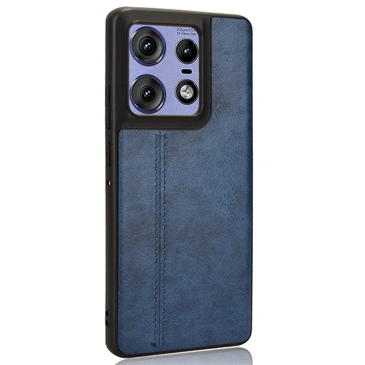 For Motorola Edge 50 Pro 5G Case Cowhide Texture Leather+TPU+PC Phone Cover