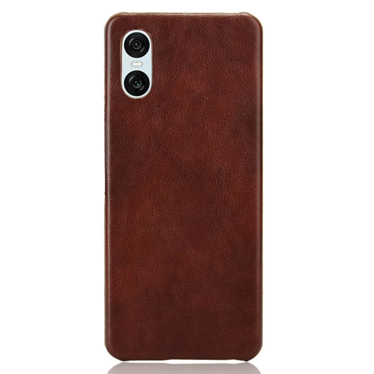 For Sony Xperia 10 VI Case Litchi Texture PU Leather Coated PC Phone Cover