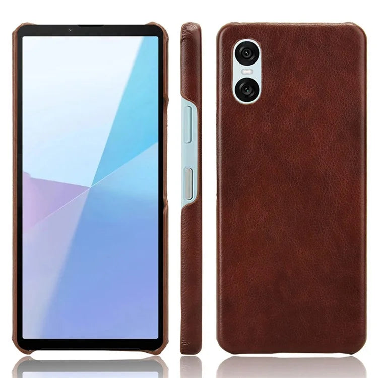 For Sony Xperia 10 VI Case Litchi Texture PU Leather Coated PC Phone Cover