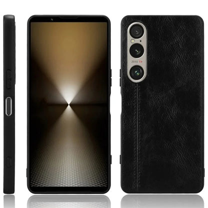 For Sony Xperia 1 VI Case Slim Leather+TPU+PC Stitching Line Phone Cover