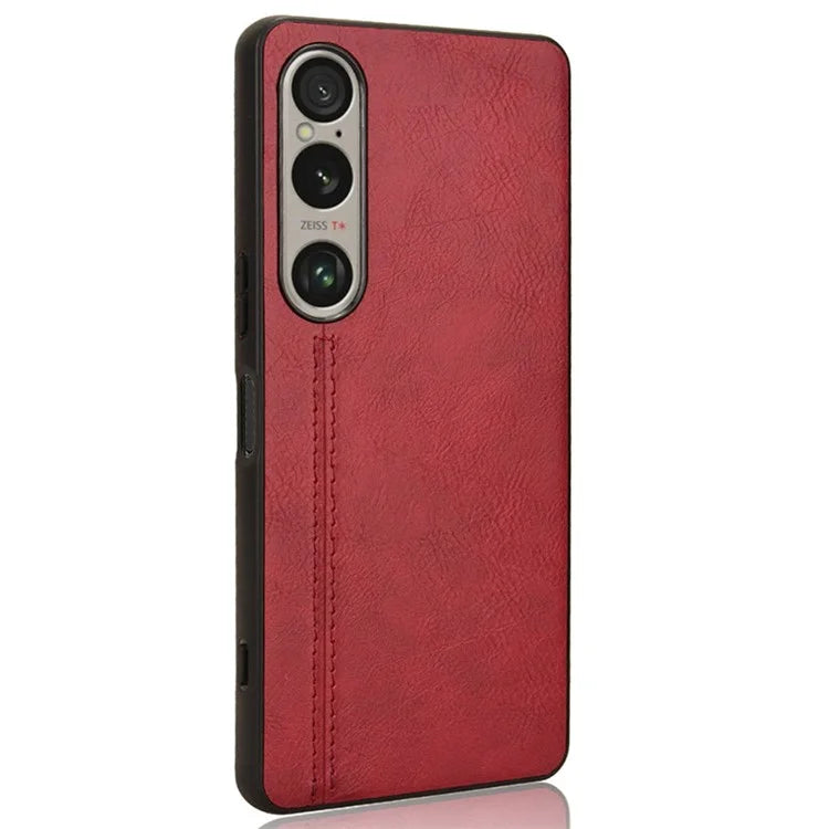For Sony Xperia 1 VI Case Slim Leather+TPU+PC Stitching Line Phone Cover