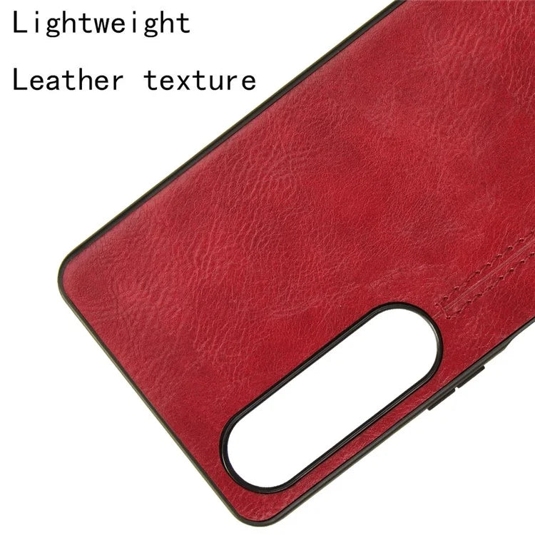 For Sony Xperia 1 VI Case Slim Leather+TPU+PC Stitching Line Phone Cover