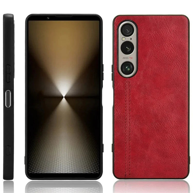 For Sony Xperia 1 VI Case Slim Leather+TPU+PC Stitching Line Phone Cover