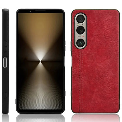 For Sony Xperia 1 VI Case Slim Leather+TPU+PC Stitching Line Phone Cover