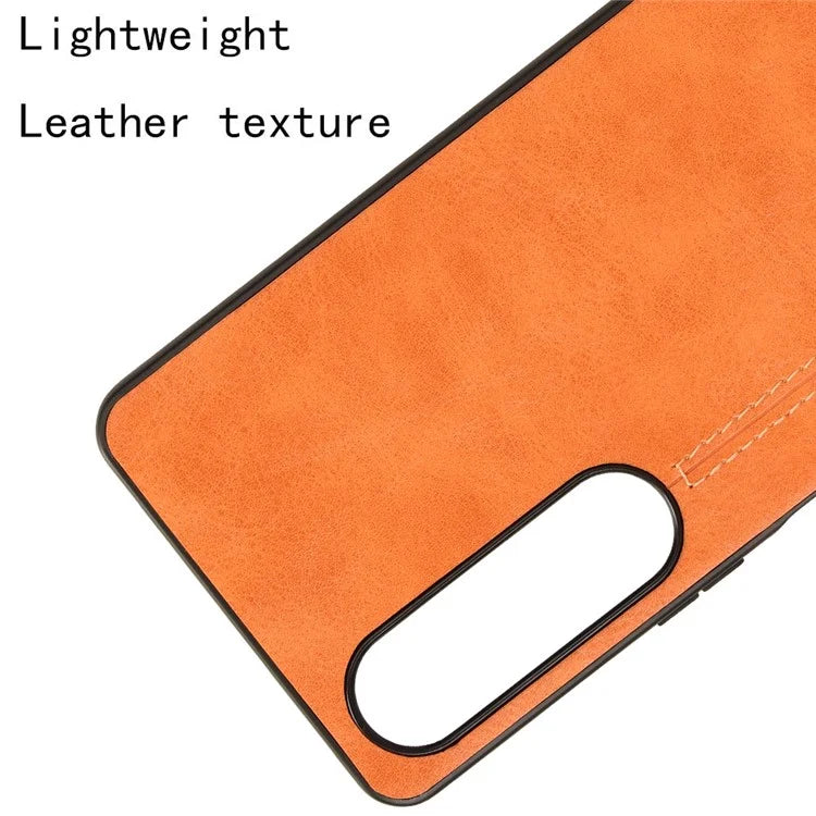 For Sony Xperia 1 VI Case Slim Leather+TPU+PC Stitching Line Phone Cover