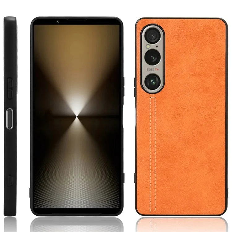 For Sony Xperia 1 VI Case Slim Leather+TPU+PC Stitching Line Phone Cover