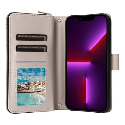 For iPhone 13 Pro Case Wallet PU Leather Rhombus Stand Anti-Fall Phone Cover