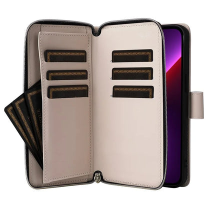 For iPhone 13 Pro Case Wallet PU Leather Rhombus Stand Anti-Fall Phone Cover