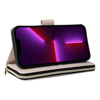 For iPhone 13 Pro Case Wallet PU Leather Rhombus Stand Anti-Fall Phone Cover