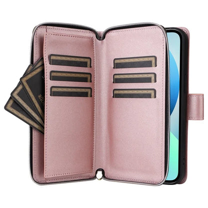 For iPhone 13 mini Case Leather Zipper Pouch Wallet Crossbody Phone Cover