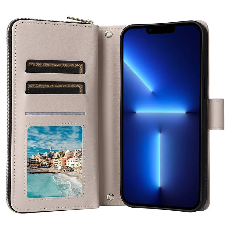 For iPhone 13 Pro Max Case PU Leather Rhombus Stand Anti-Drop Wallet Phone Cover