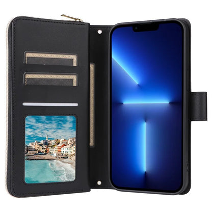 For iPhone 13 Pro Max Case PU Leather Rhombus Stand Anti-Drop Wallet Phone Cover