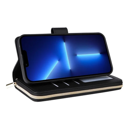 For iPhone 13 Pro Max Case PU Leather Rhombus Stand Anti-Drop Wallet Phone Cover