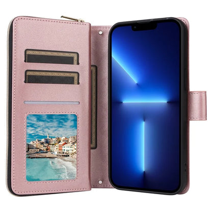 For iPhone 13 Pro Max Case PU Leather Rhombus Stand Anti-Drop Wallet Phone Cover