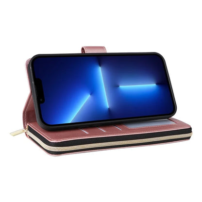For iPhone 13 Pro Max Case PU Leather Rhombus Stand Anti-Drop Wallet Phone Cover