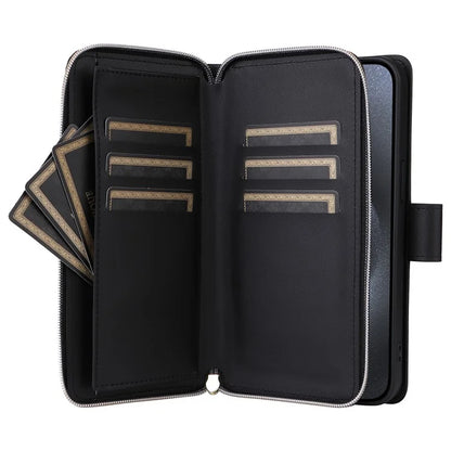 For iPhone 15 Pro Case Rhombus Pattern PU Leather Crossbody Zipper Phone Cover
