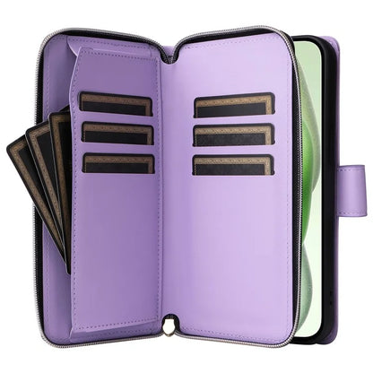 For iPhone 15 Plus / 14 Plus Case Wallet PU Leather Rhombus Stand Anti-Fall Phone Cover