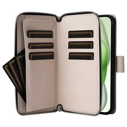 For iPhone 15 Plus / 14 Plus Case Wallet PU Leather Rhombus Stand Anti-Fall Phone Cover