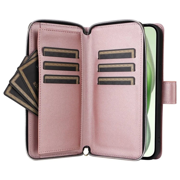 For iPhone 15 Plus / 14 Plus Case Wallet PU Leather Rhombus Stand Anti-Fall Phone Cover