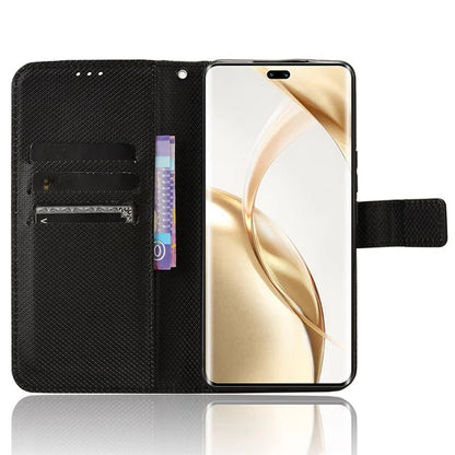 For Honor 200 Pro 5G Case Flip Wallet Diamond Texture PU Leather Phone Cover