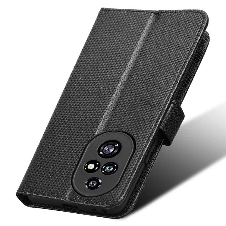 For Honor 200 Pro 5G Case Flip Wallet Diamond Texture PU Leather Phone Cover