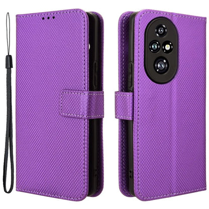 For Honor 200 Pro 5G Case Flip Wallet Diamond Texture PU Leather Phone Cover