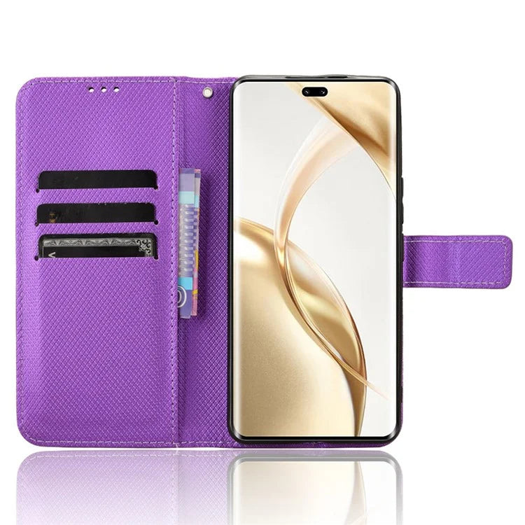 For Honor 200 Pro 5G Case Flip Wallet Diamond Texture PU Leather Phone Cover