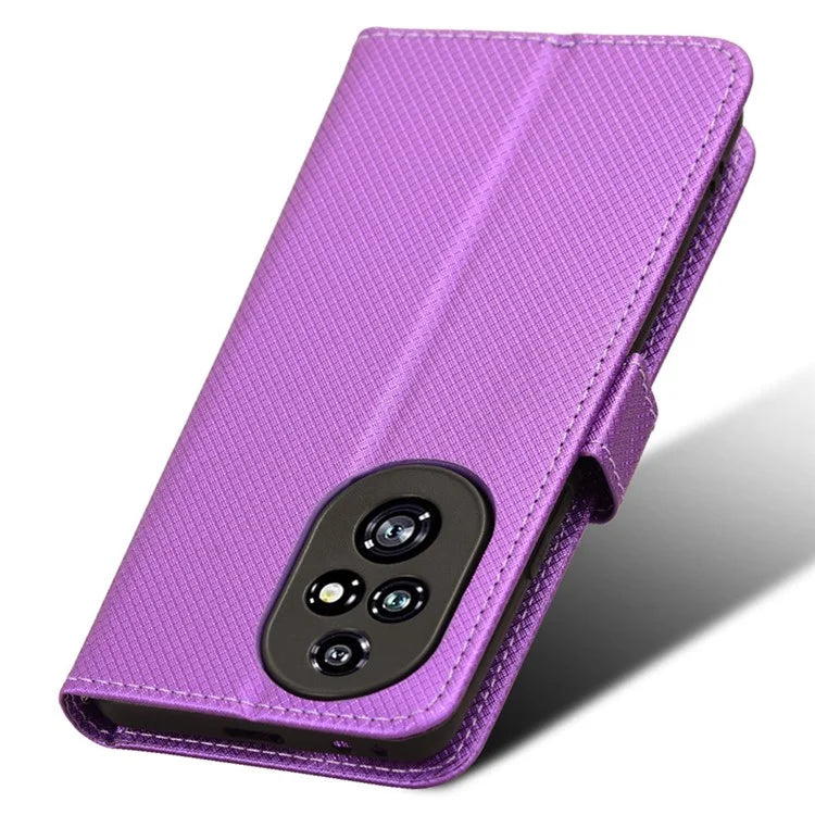 For Honor 200 Pro 5G Case Flip Wallet Diamond Texture PU Leather Phone Cover