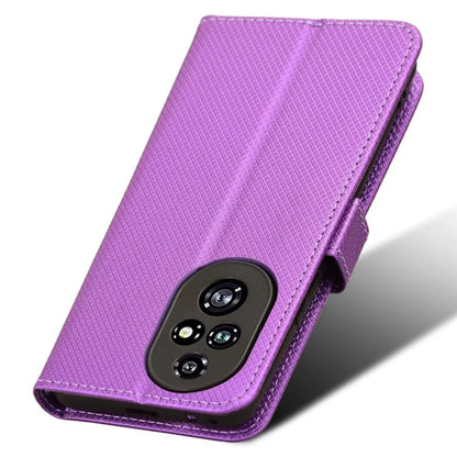 For Honor 200 Pro 5G Case Flip Wallet Diamond Texture PU Leather Phone Cover