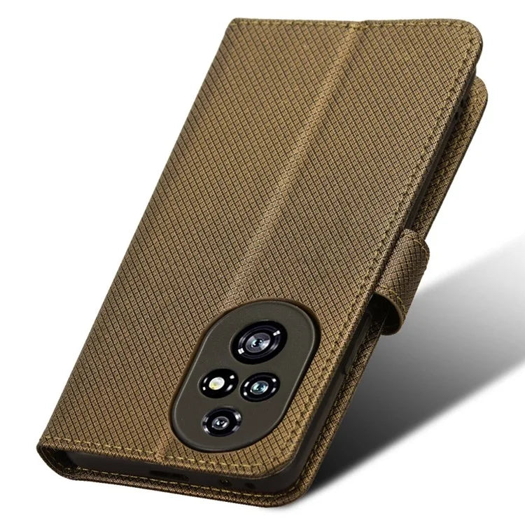 For Honor 200 Pro 5G Case Flip Wallet Diamond Texture PU Leather Phone Cover