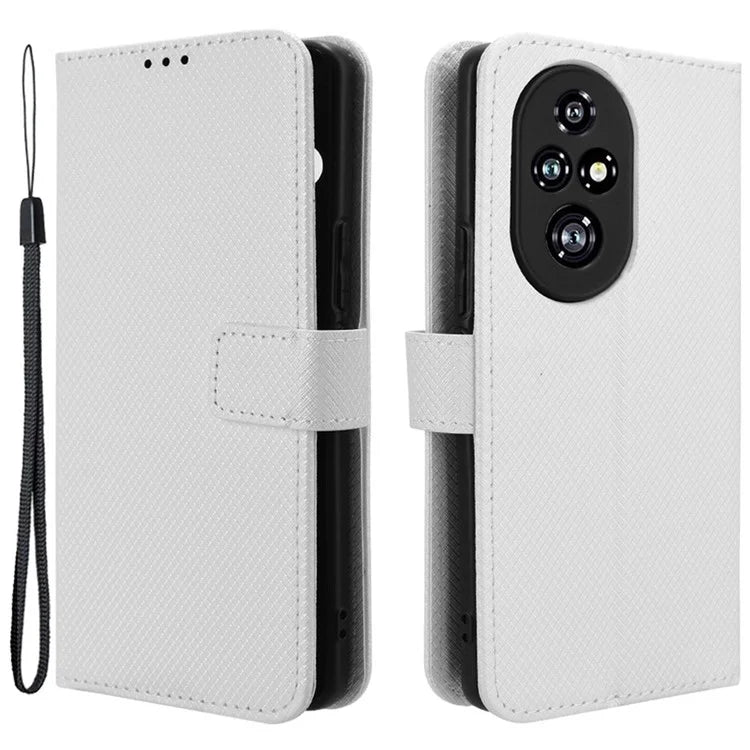 For Honor 200 Pro 5G Case Flip Wallet Diamond Texture PU Leather Phone Cover