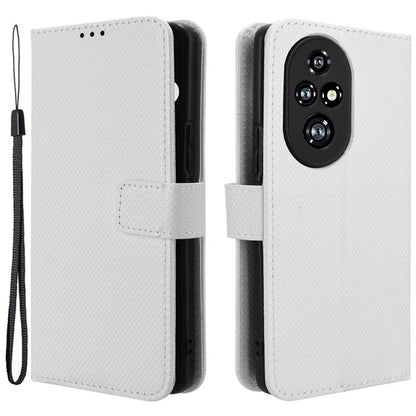 For Honor 200 Pro 5G Case Flip Wallet Diamond Texture PU Leather Phone Cover