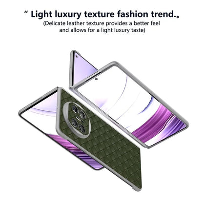 For Huawei Mate X5 Case Woven Texture PU Leather Back Cover