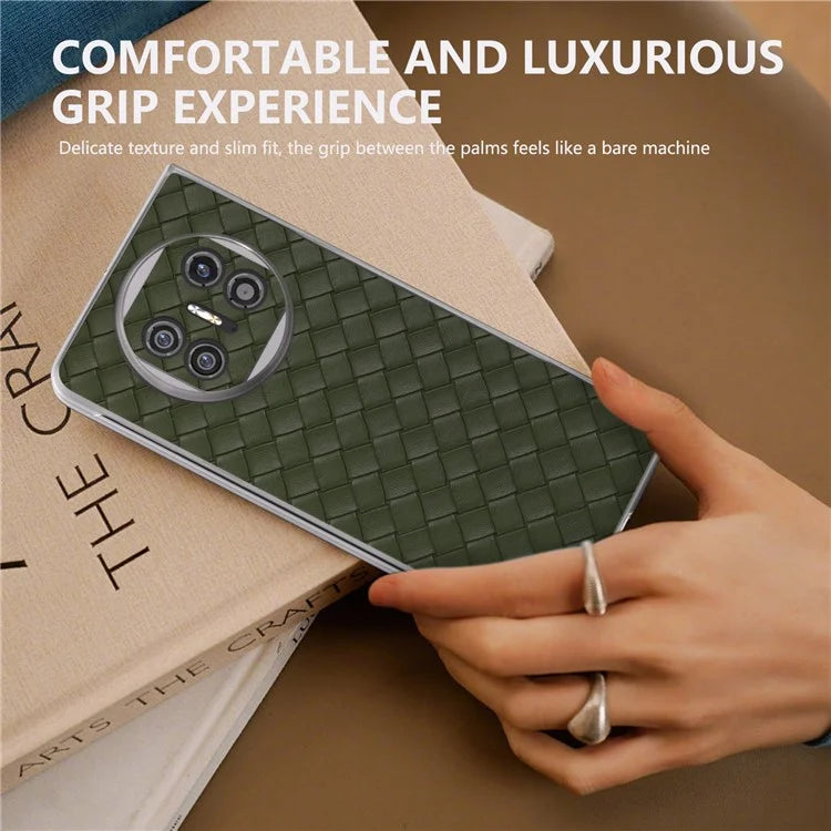 For Huawei Mate X5 Case Woven Texture PU Leather Back Cover