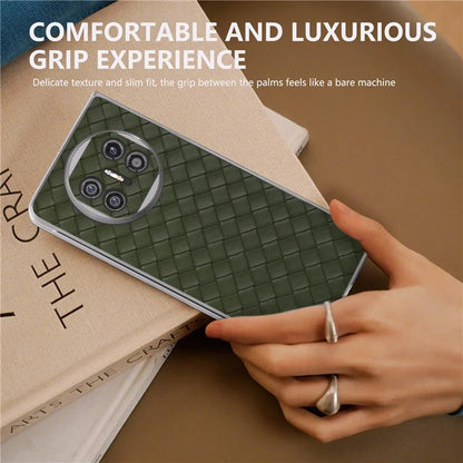 For Huawei Mate X5 Case Woven Texture PU Leather Back Cover