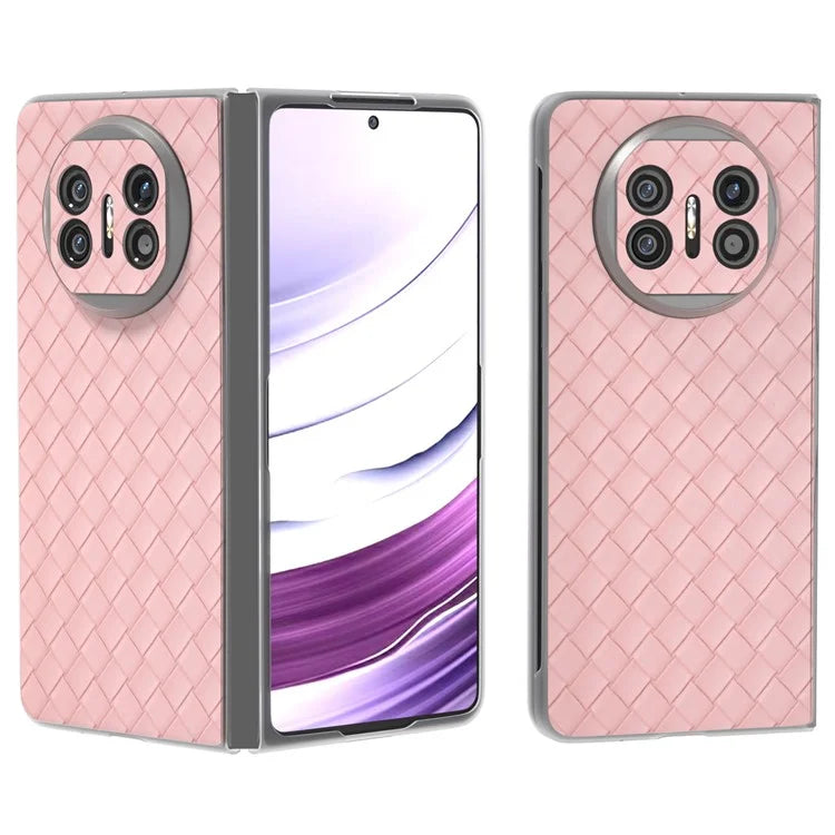 For Huawei Mate X5 Case Woven Texture PU Leather Back Cover